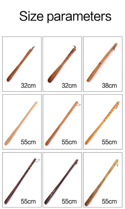 Professional Shoe Spoon Home Tools Durable Professional Wooden Shoe Horn Flexible Wood Long Handle Shoehorn Useful Shoe Lifter