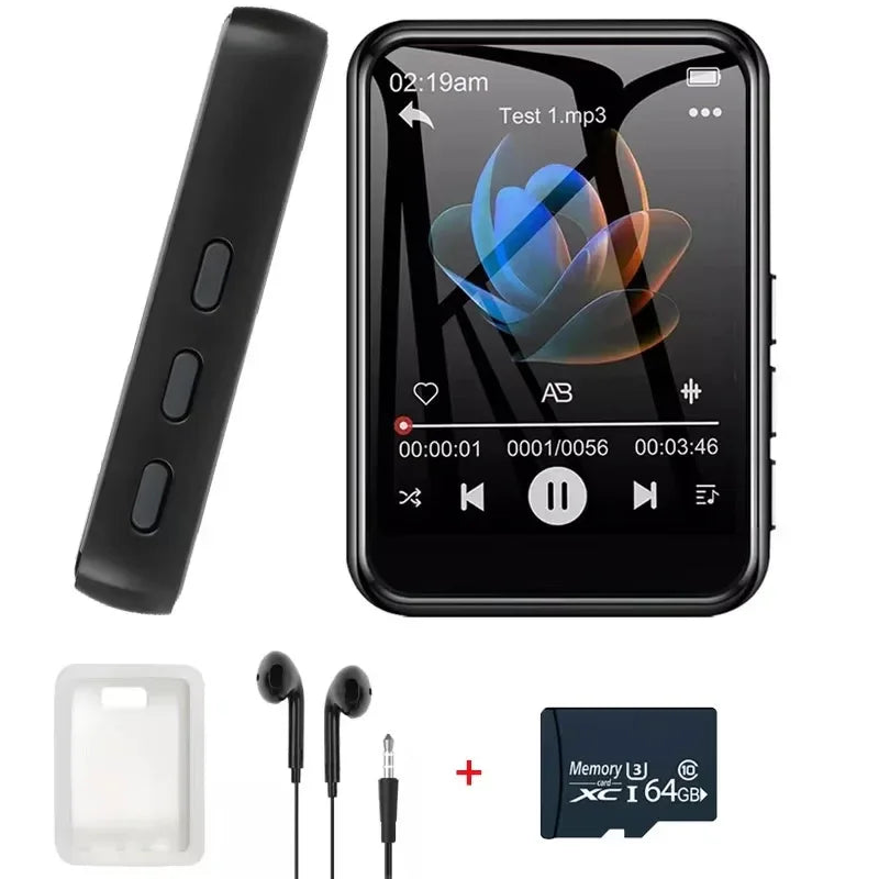 8-128GB MP3 Music Player Full Screen Touch MP4 Bluetooth Built-in Speaker Portable HiFi Music Player Video Playback recording
