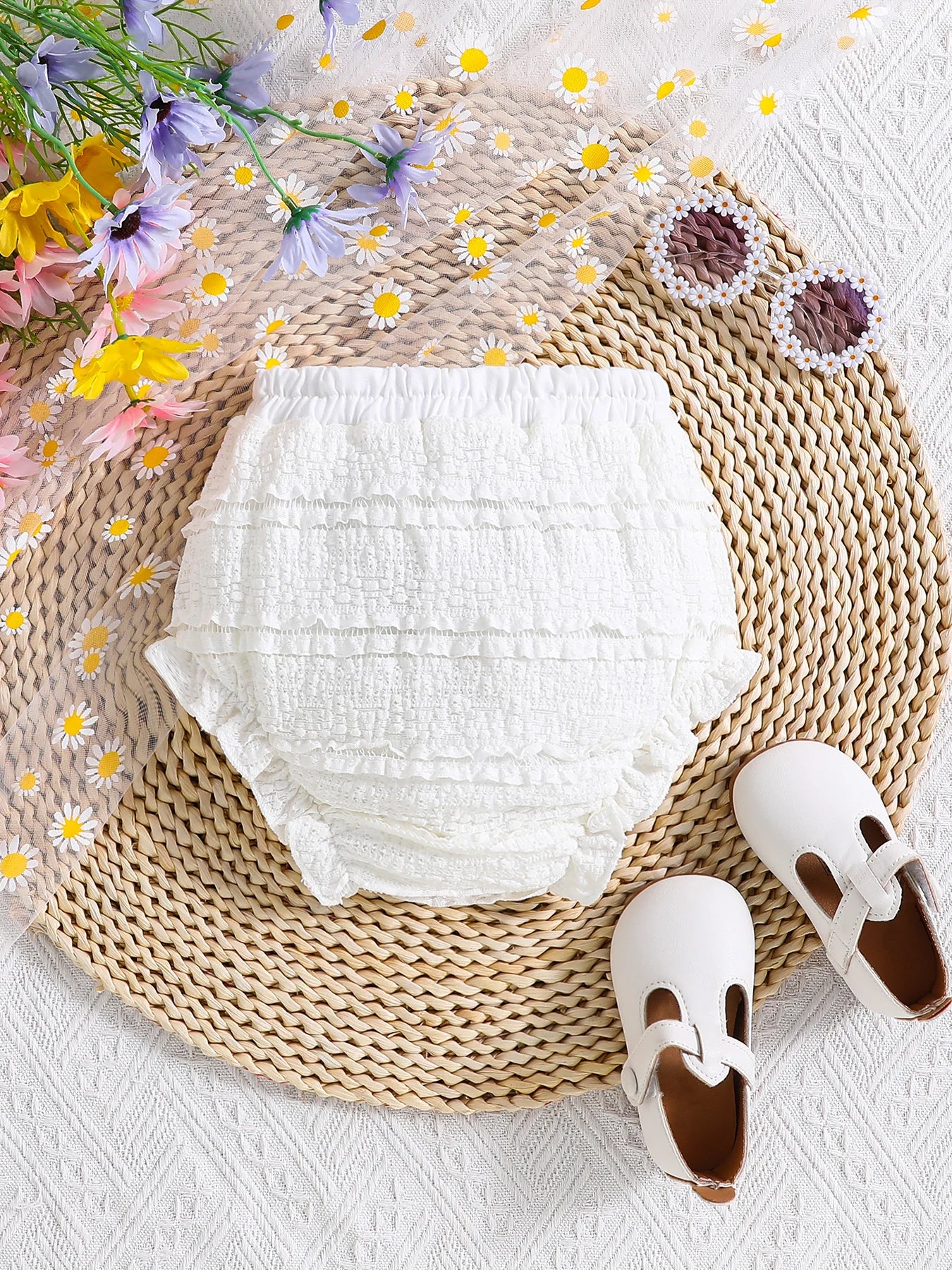 Baby Toddler Spring Summer Lace Butt Cheek Pants Cloud Soft Cute Fitted Diaper Covers All-Season Versatile Infant Clothing