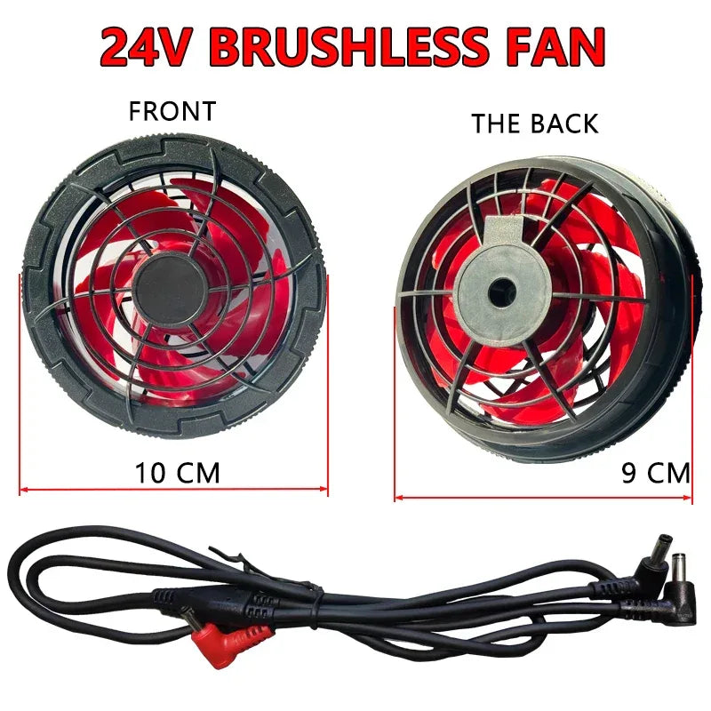 Men Outdoor Summer USB Electric Fan Cooling Jackets New generation 19 24V Air Conditioning Fan With Cable Air Conditioner Fan