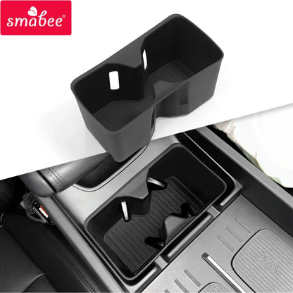 for Hyundai Santa Fe 2024 2025 Water Cup Holder Car Accessories Silicone Shock-Absorbing Drinks Holder Storage Box Tidying Tray