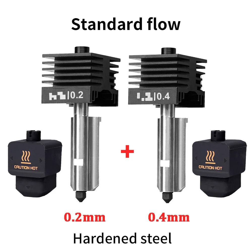 New High Quality H2D H2S H2C Hotend Kit with 0.2/0.4/0.6/0.8mm Hardened steel Nozzle Replace Hotend Kit For Bambu H2D A1/A1mini