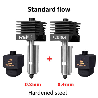 New High Quality H2D H2S H2C Hotend Kit with 0.2/0.4/0.6/0.8mm Hardened steel Nozzle Replace Hotend Kit For Bambu H2D A1/A1mini