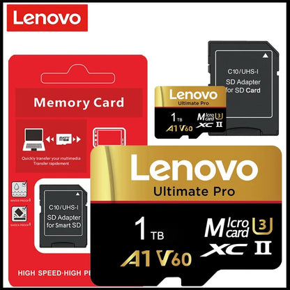 Lenovo SD Memory Card 2TB 1TB 512GB 128GB 256GB Micro SD Card V60 U3 Flash Cards TF Card Memory Microsd For Insta360 DJI Drone