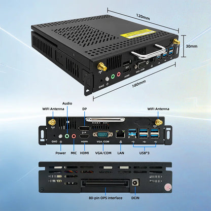 TexHoo OPS Mini PC Computer Intel Core I5 12450H Processor Windows 11 Pro For Conference Teach Screen Built-in Host Module WiFi