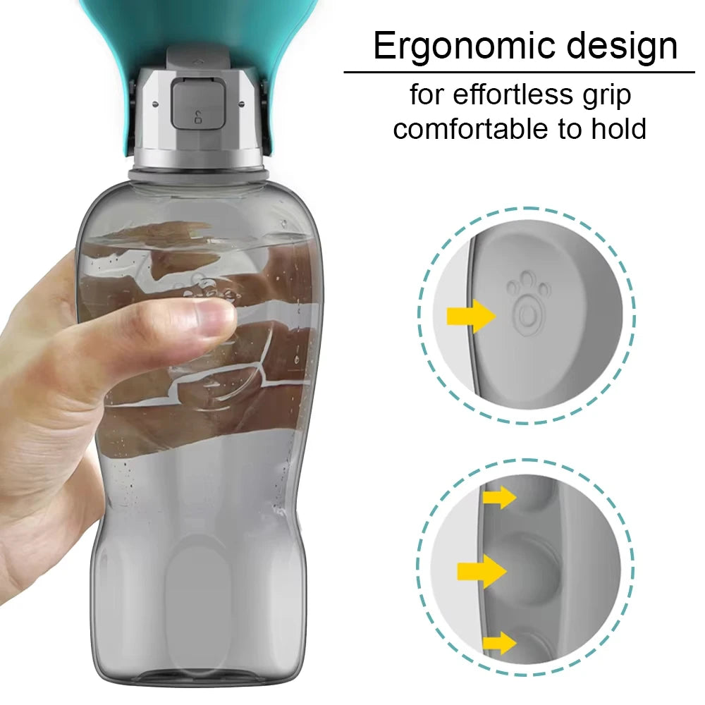 800ml Dog Portable Water Bottle for Small Large Dogs Cats High Capacity Outdoor Travel Drinking Foldable Bowls Labardor Supplies