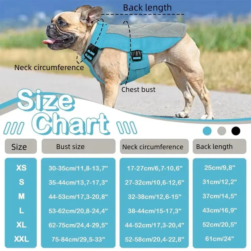 Cooling Vest - Breathable Dog Vest for Hot Summer Days - Adjustable & Lightweight Cooling Jacket with Reflective Strips