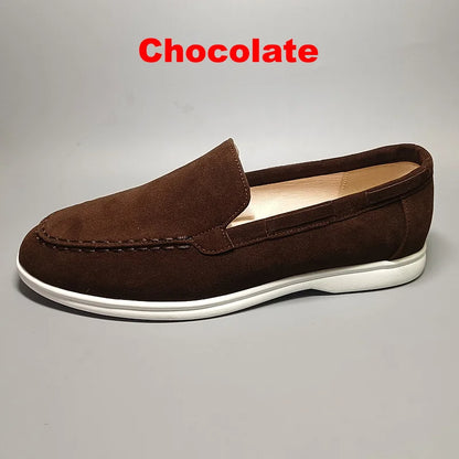 Fashion Classic Suede Leather Loafers Men Casual Shoes Luxury Brand Mens Breathable Slip on Driving Shoes Moccasins