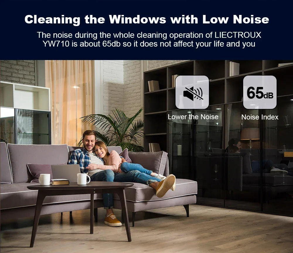   (promo code: AEEU03 )Liectroux YW710 Robot Window Cleaner,Double Water Spray,Strong Vacuum,Home Floor Wall Window Cleaning Robot,App&Remote Control