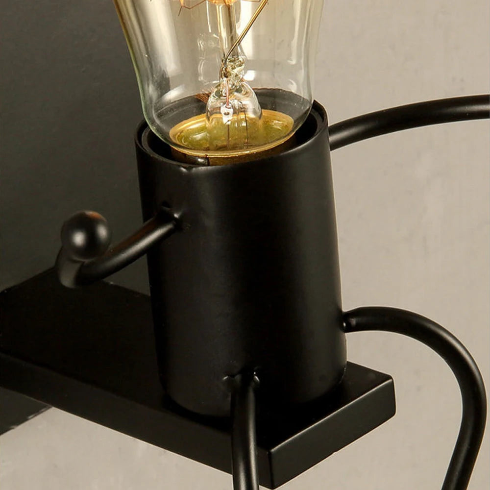 Humanoid Creative Wall Light Modern Simple Little Man Bedside Lamp Sconce Indoor Decor Hanging Lighting for Children Bedroom LED
