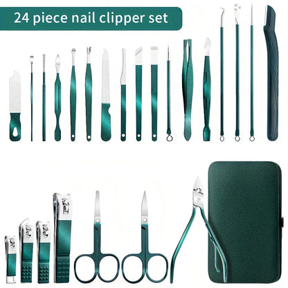 7/13/24pcs Manicure Tool Set, Cuticle Nippers And Cutter Kit, Professional Nail Clippers Pedicure Kit, Nail Art Tools
