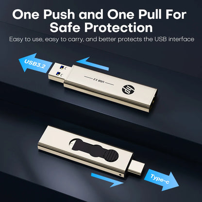 HP 256GB Memories Type-c 2-In-1 USB 3.0 Flash Drive 128GB Metal OTG Pendrive 64GB High Speed Flash Disk For Phone Computer
