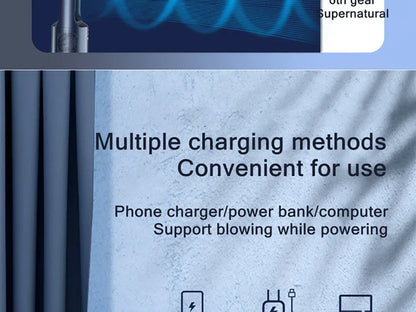 Electric Rechargeable Fan Bladeless Floor Standing Fan Cooling Child Safety Tower 2000mAh Fan Household Air Cooler  6 Gears