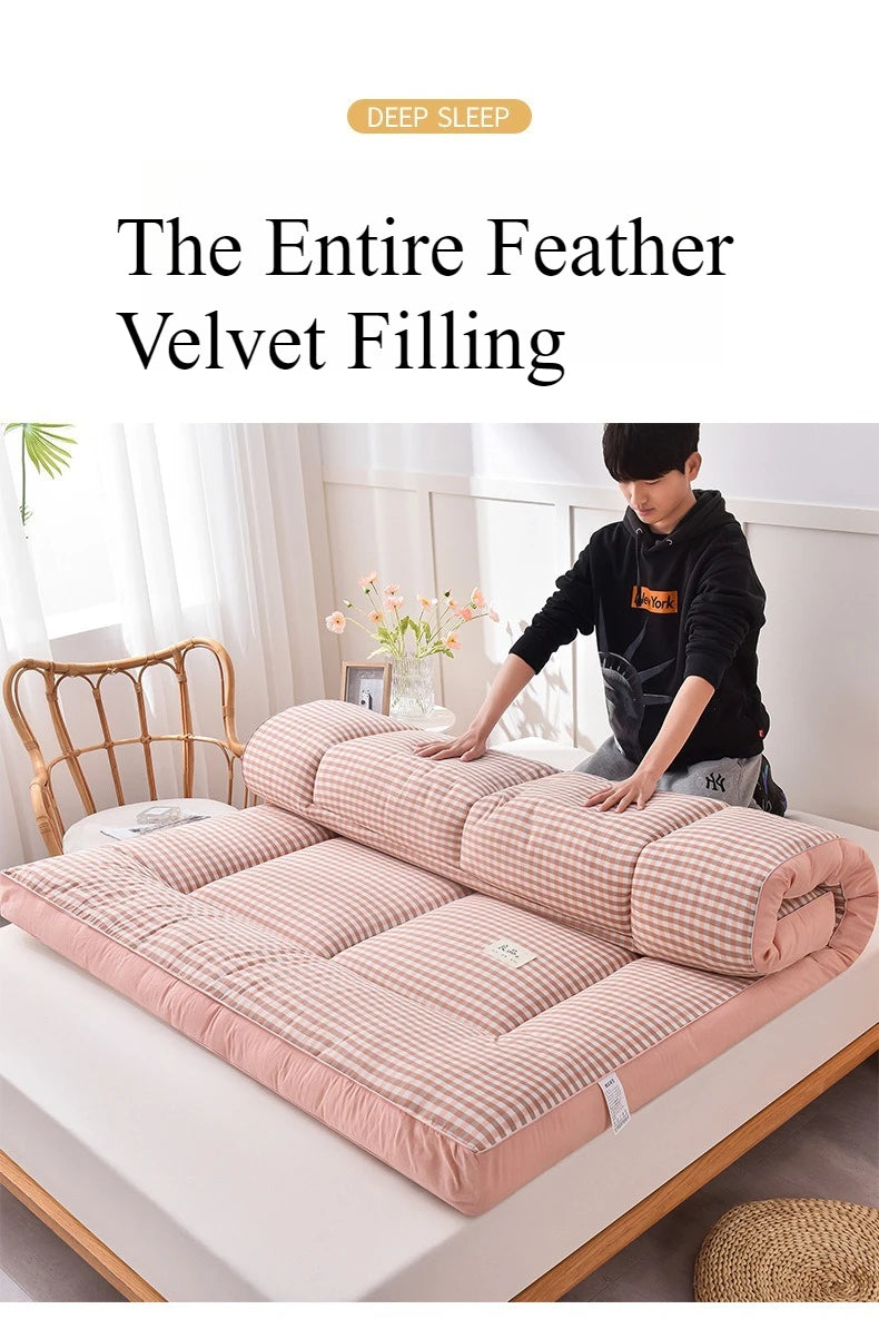 NewestFoldable Lightweight Portable Sleeping Pad/Tatami Mat Japanese Futon Mattress  Soft Fabric,Easy Storage & Travel Mattress