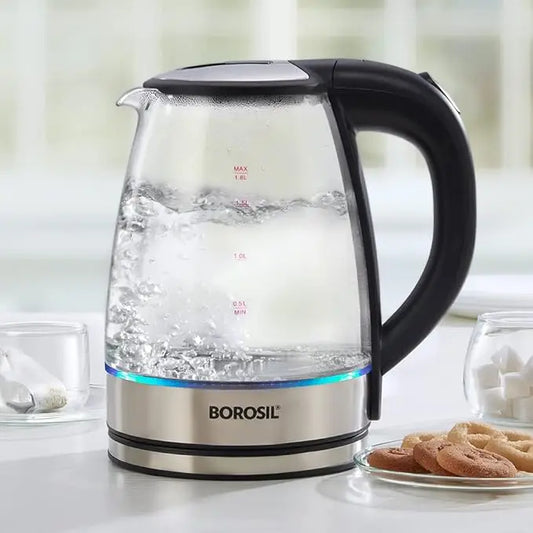 1.8L Electric Glass Kettle Cordless Digital Temperature Control Water Boiler with Automatic Shut-off for Home Car RV Use by PDG ibma