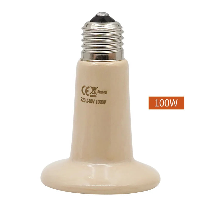 1pc Pet Reptile Heating Lamp 220V Far Infrared Ceramic Emitter Heat Lamps Pet Reptile Lamp 25W 50W 75W 100W 150W 200W Lamp