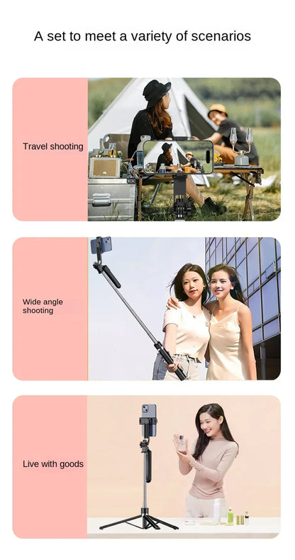 Roreta Portable Stabilizer camera tripod with wireless remote control and 360 ° rotation for video recording and live streaming