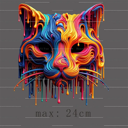 Color Fluid Painting Ironing Sticker Clothes DTF Fashion T-shirt Hoodie DIY Jacket Patch Hot Paste Paper
