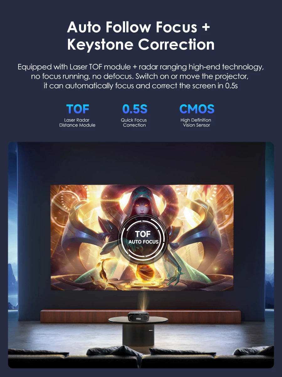 4200 ANSI 4K UHD Projector Smart Android 14 Google TV Video Beamer 2.4G+5G WiFi6 TOF Auto Focus Dual Speaker Home Theater 2026
