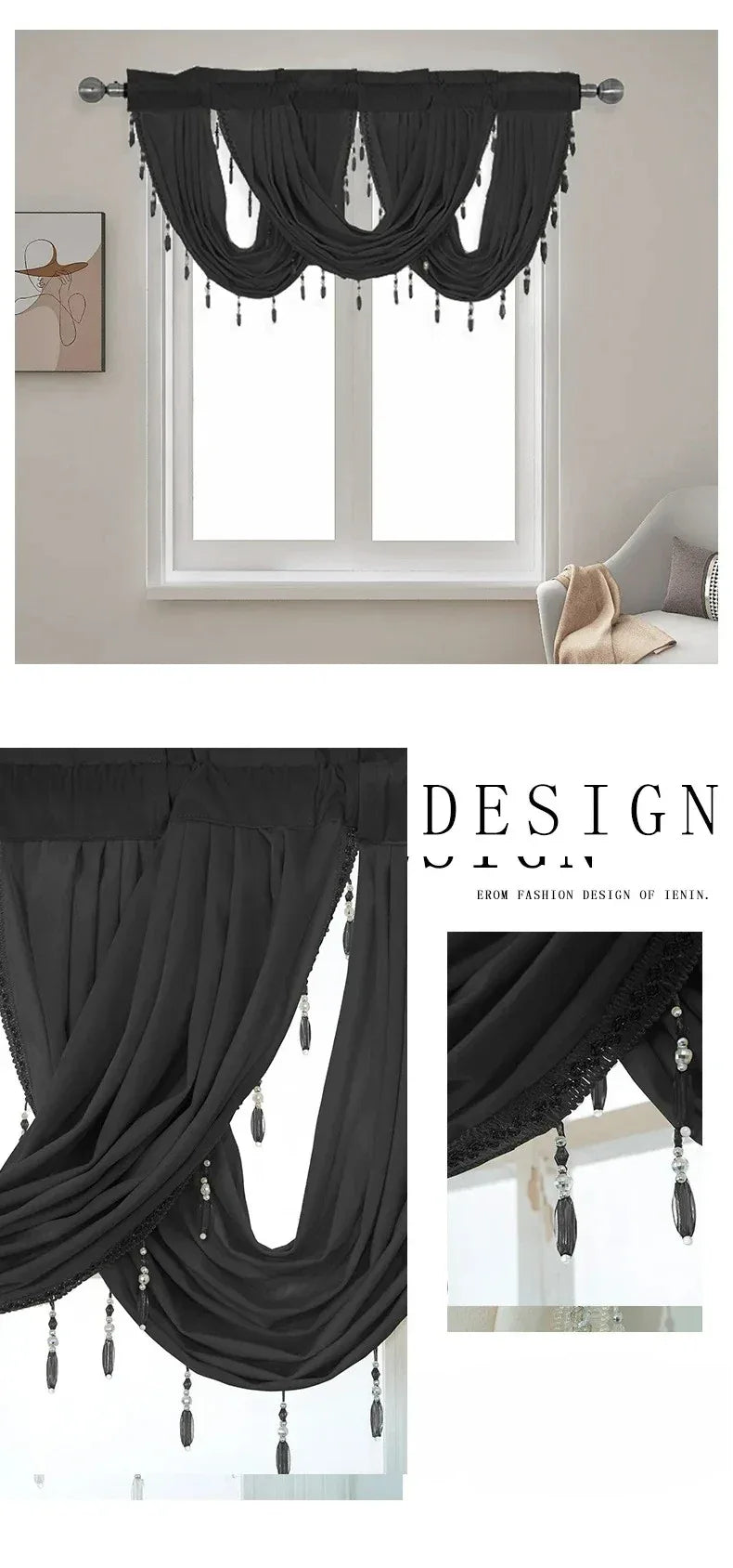 Velvet Valance Small Curtain for LivingRoom Bedroom Kitchen  Hotel Hall Luxury Home Decoration High Quality Fabric Partition