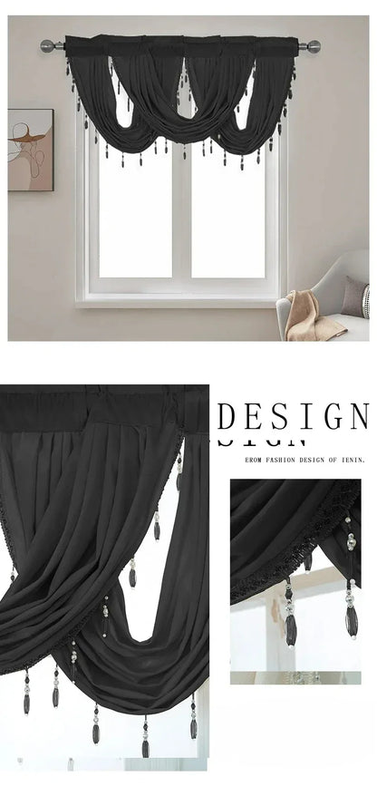 Velvet Valance Small Curtain for LivingRoom Bedroom Kitchen  Hotel Hall Luxury Home Decoration High Quality Fabric Partition