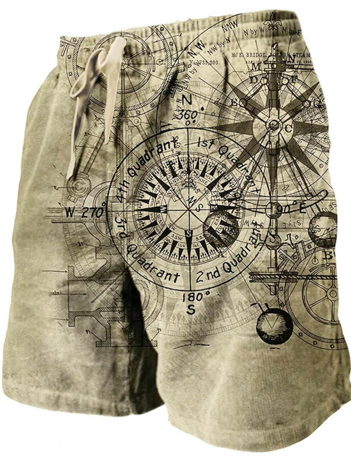 Men's Beach Pants Compass 3D Printed Shorts Men's Summer Breathable Shorts Fitness Street Shorts Men's Ropa Hombre