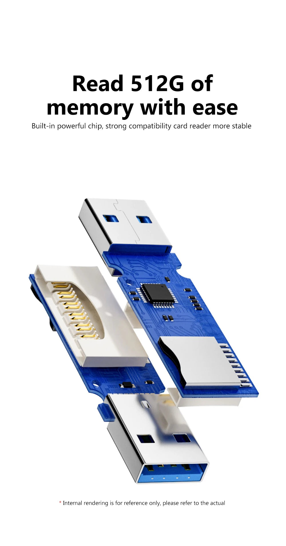 2 In 1 High Speed USB 3.0 2.0 Micro SD TF Card Reader Adapter Data Transmission up to 5Gbps Compatibility Multiple for PC Laptop