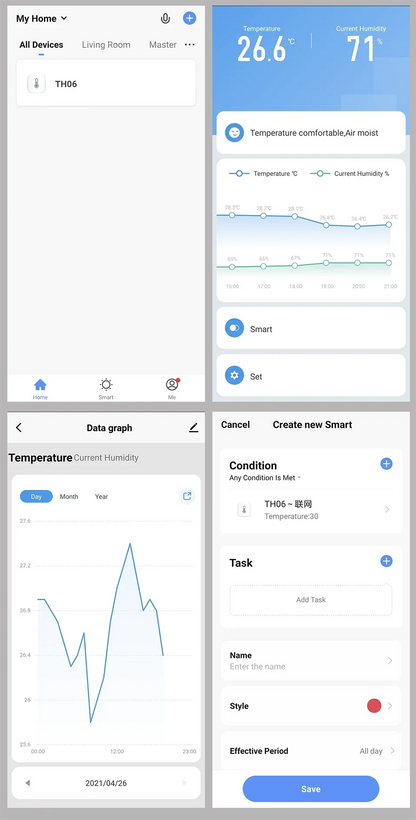 Tuya WiFi Zigbee Mini Temperature Humidity For Smart Home Thermometer Hygrometer APP Remote Work with Google Home Yandex Alexa