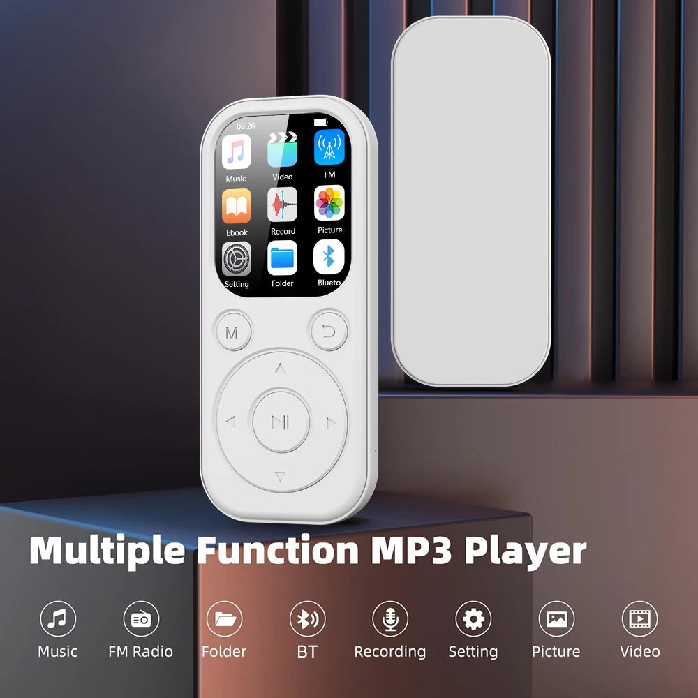 2026 New 1.8 inch Slim MP3 Player Bluetooth 5.4 — Portable Walkman, Compatible eBook Recording FM Radio Music Player