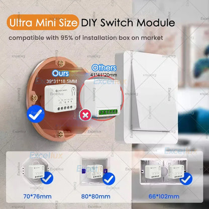 10A Mini Zigbee Smart Switch Module DIY Lighting Relay Breaker Intelligent Life App Control Work with Home Assistant Zigbee2MQTT