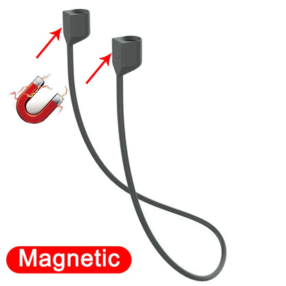 Silicone Wireless Bluetooth Headphone Neck Strap Cord String For AirPods Pro 1 2 3 Magnetic Anti-Lost Silicone Earphones Rope