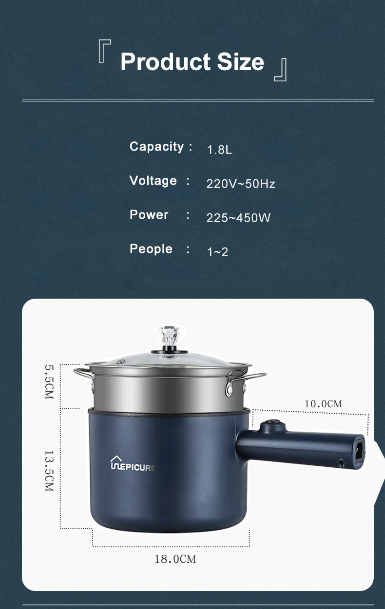 Multifunction Cooker Household Single/Double Layer Hot Pot Electric Rice Cooker Student Dormitory Mini Non-stick Pan Pots EU/US