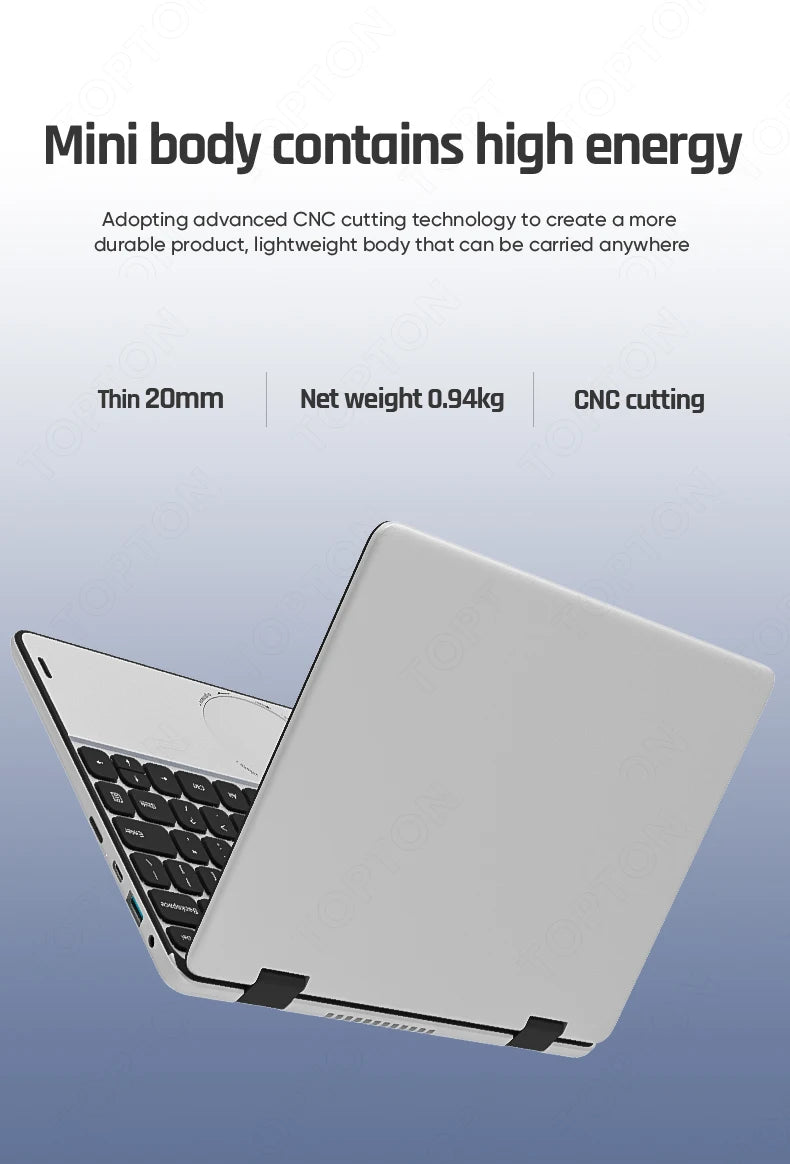 Topton L20 360° YOGA Intel N100 Laptop 10.95 inch IPS Touch Book Max 32G DDR4 2T SSD Portable Office Notebook Mini PC Tablet