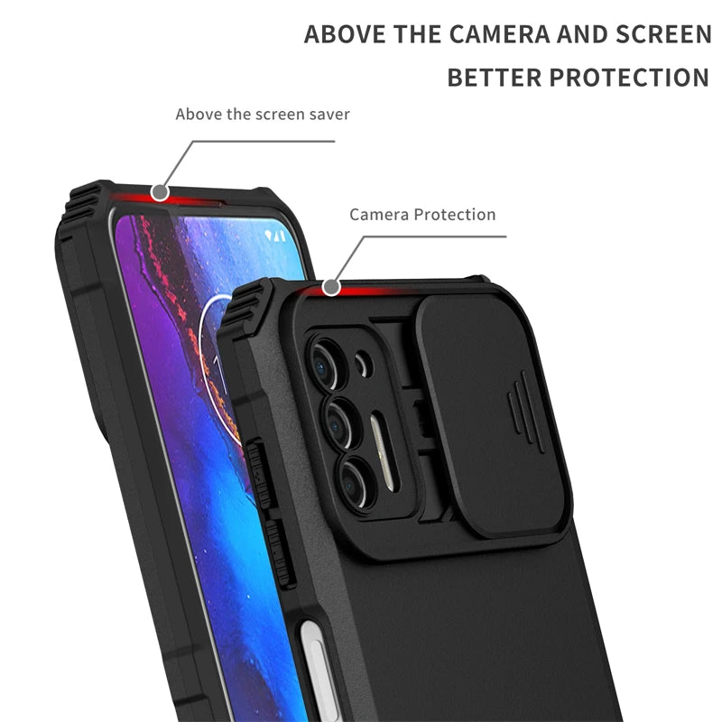 For Motorola Moto G Power G Stylus 2021 Case Slide Camera Protect Phone Case For Moto G Pure G9 Plus G30 Stand Armor Back Cover