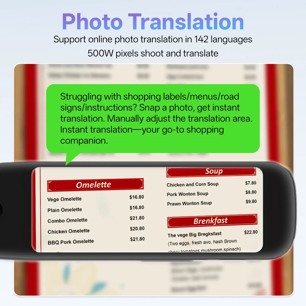 MSAI S10 Smart Scan Translator Pen Offline Extract 21 Languages Photo Translate 134 Voice Translation Dictionary Recorder ﻿