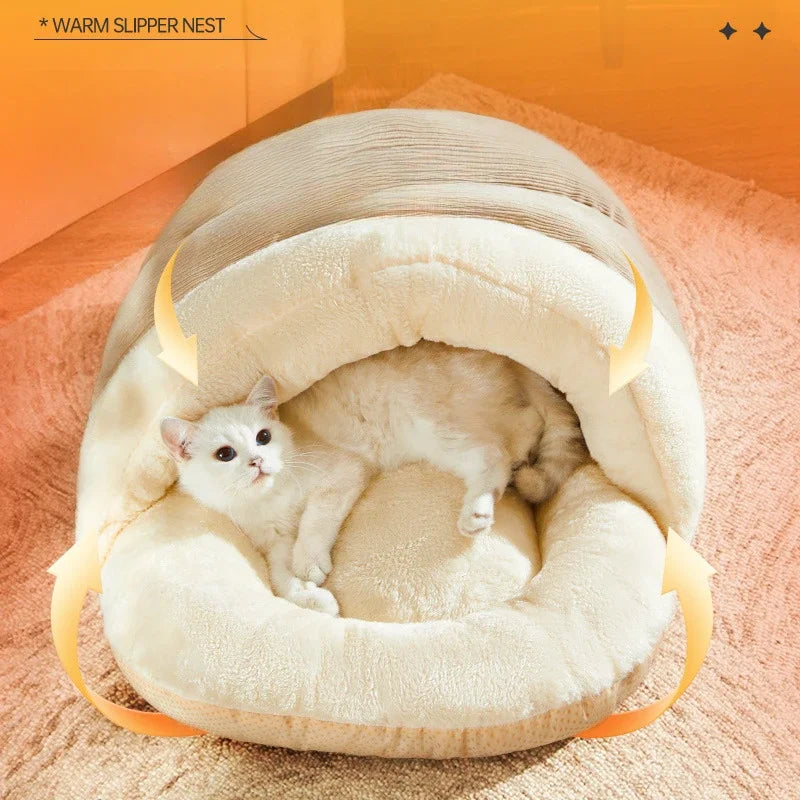 New Luxury Enclosed Cat Bed with Warmth and Security Features for Cats in Multi-Cat Families All-Season Pet Sofa Cat Accessories