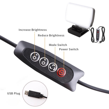 2026 Video Conference 6500K Portable LED Video Light Laptop Computer Webcam Light Zoom Call Lighting Clip for Live Streaming
