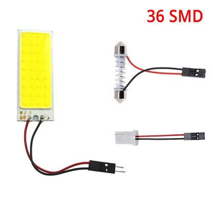 T10 C5W Car Led Cob 16/24/36/48SMD White Parking Bulb Auto Interior Reading Panel Lamp Super Bright Festoon License Plate Lights