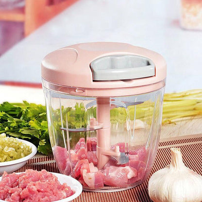 500/900ML Hand Chopper Manual Rope Food Processor Silcer Shredder Salad Maker Garlic Onion Cutter Kitchen Tool Accessories
