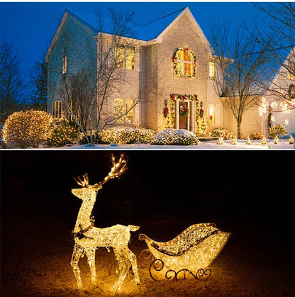 2025 Christmas 10M-100M LED Solar Fairy Lights LED String Garland Tree Decoration Light for Outdoor Garden Lawn Camping Decor