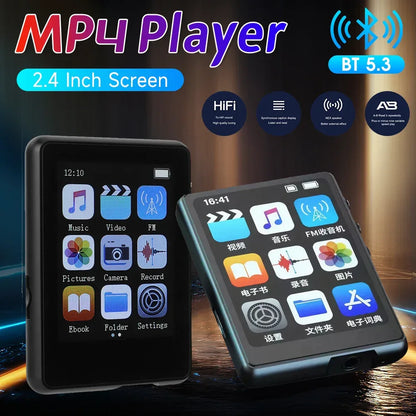 MP3 MP4 Player Full Touch Screen Lossless Music Player Bluetooth-Compatible HiFi MP4 Walkman with Speaker FM/E-book/Recorder