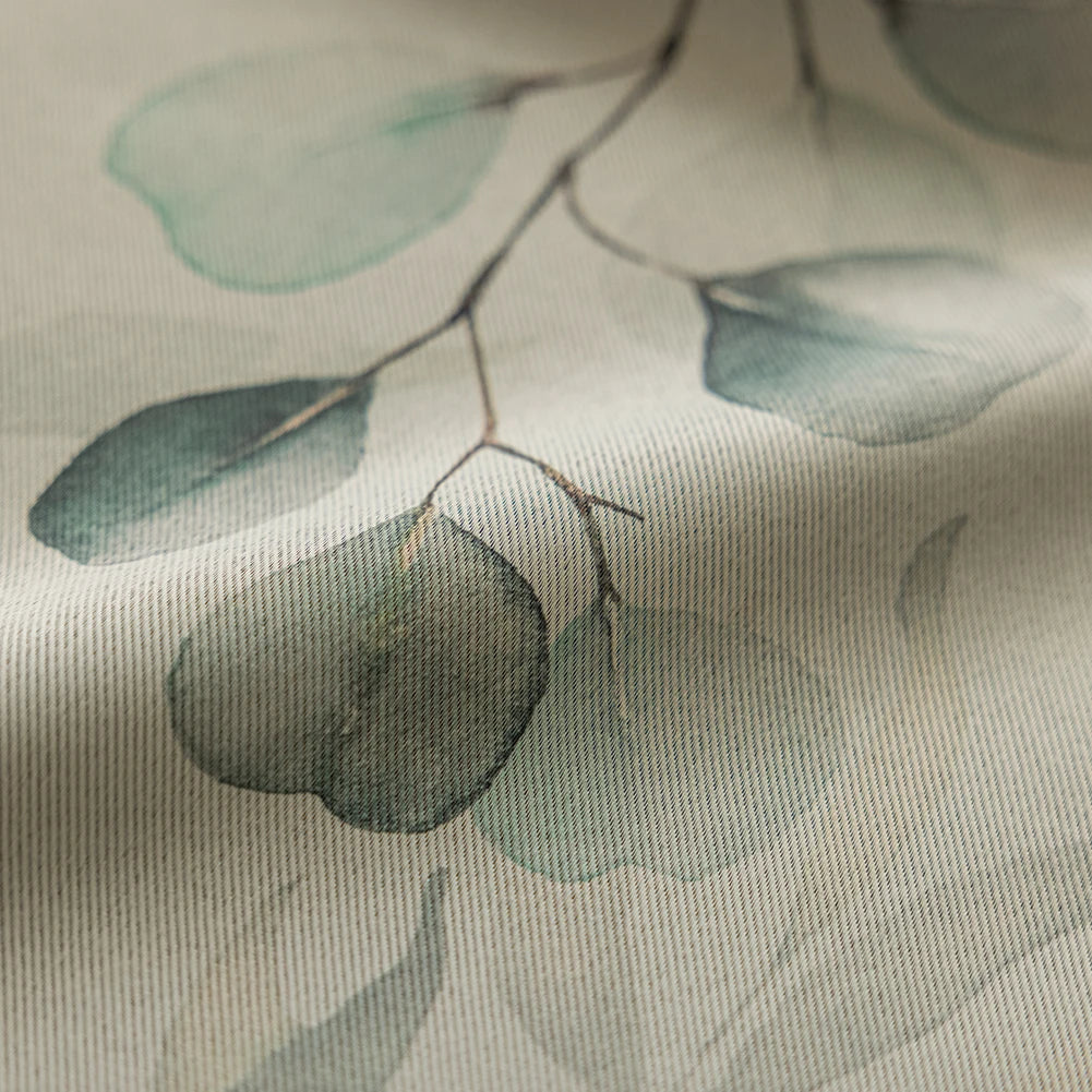 LEEJOOM Green Leaves Printed Blackout Curtain Window Blinds for Living Room Bedroom French Window 1PC