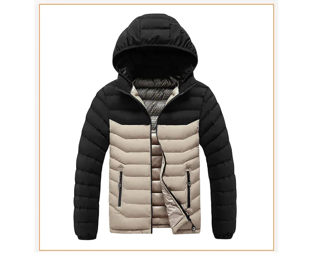 Winter Men's Bomber Padded Jacket Casual Men Cotton Thicken Warm Hooded Parkas Coats Male Thermal Windbreaker Jackets Clothing