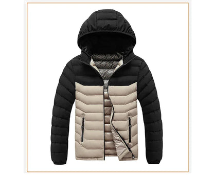 Winter Men's Bomber Padded Jacket Casual Men Cotton Thicken Warm Hooded Parkas Coats Male Thermal Windbreaker Jackets Clothing