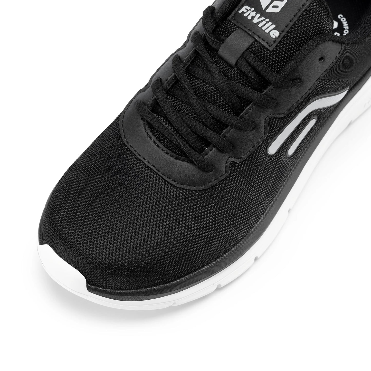FitVille Walking Shoes for Men Wide Width Thick sole Lightweight Breathable Sneakers Shoes for Plantar Fasciitis Pain Relief