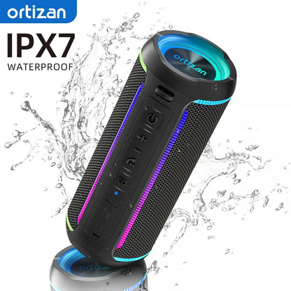 Ortizan Wireless Portable Bluetooth Speaker X30 with 40W Stereo Sound, Rich Bass, IPX7 Waterproof, 30H Playtime, TWS, LED Lights