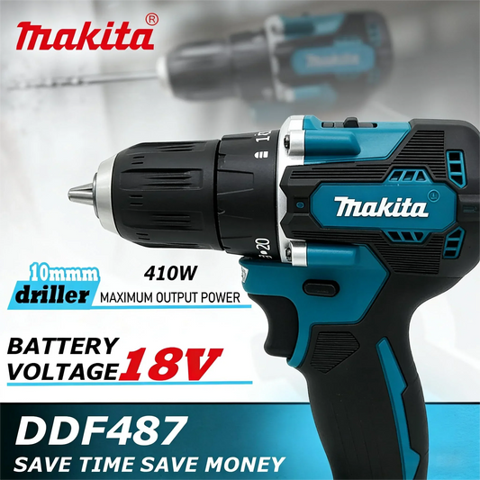 Original Makita DDF487 18V Brushless Cordless Drill Driver - 10mm Chuck, 2-in-1 Drill & Screwdriver for DIY/Home/Work