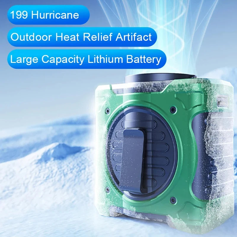 Outdoor Waist Hanging Fan Strong Wind Cooling Camping Fan Portable Hanging Neck Long Endurance Summer Waist Hanging Fan
