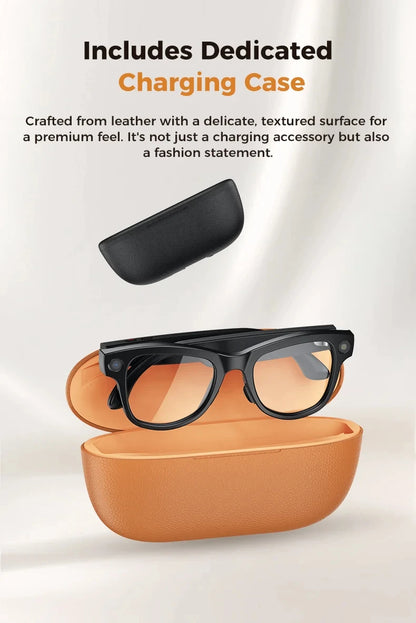 2026 New 8MP Camera Smart AI Glasses 3600mAh Charging Case Power Bank 1080P HD Camera ChatGPT 32GB Translation Video Sunglasses