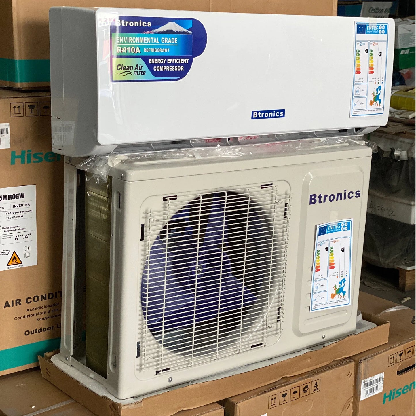 Btronics 220V 9000btu 12000btu 18000btu 24000btu Cooling and Heating Super Save Energy Wall Mounted Wifi Air Conditioner OEM